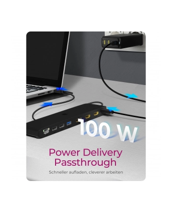 icybox Stacja dokująca IB-DK2116-C 12in1,HDMI,DP,LAN,USB