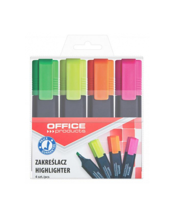 pbs connect Zakreślacz fluorescencyjny OFFICE PRODUCTS, 1-5mm (linia), 4szt., mix kolorów