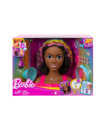 Barbie Głowa do stylizacji Neonowa tęcza Kręcone włosy HMD79 MATTEL