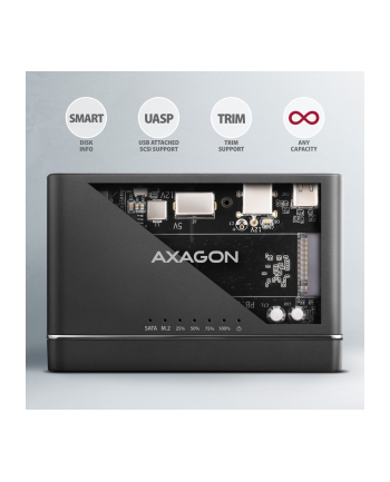 axagon ADSA-CC Adapter USB-C 10Gbps NVMe M.2 2.5/3.5 SSD'HDD Clone Master 2