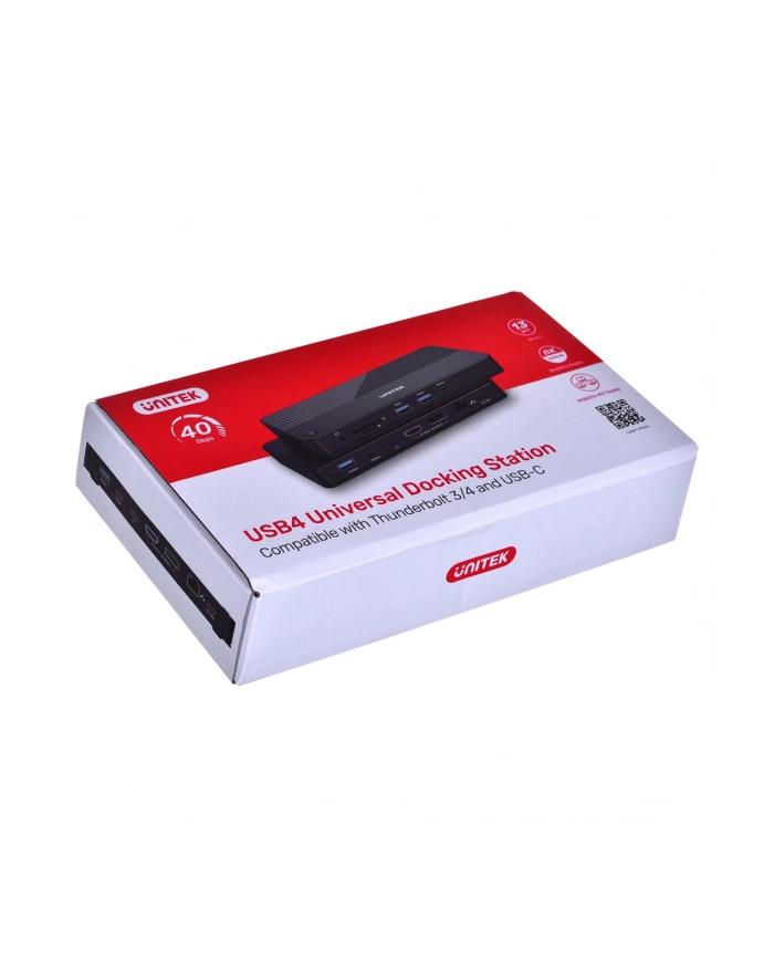 UNITEK STACJA DOKUJĄCA USB 4 12W1, HDMI/DP 8K,4X USB-C, 3XUSB-A, SD, POWERD-ELIVERY 100W główny