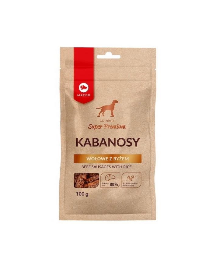 MACED Kabanosy wołowe z ryżem 100g główny