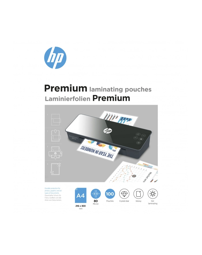 hewlett-packard Folia laminacyjna HP PREMIUM A4, 80 mic, 100 szt główny