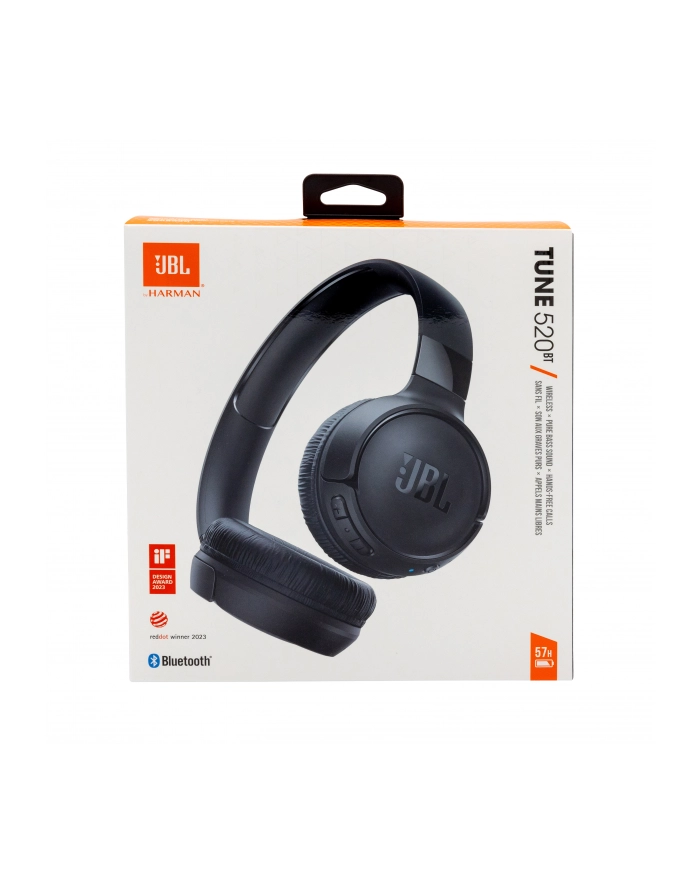 Słuchawki JBL TUNE 520 BT (Kolor: CZARNY, bezprzewodowe, nauszne) główny