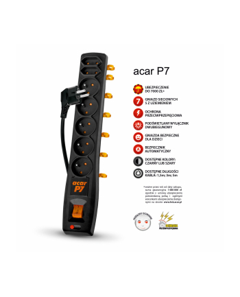 FILTR PRZECIWPRZEPIĘCIOWY ACAR P7 czarny 5m W0116