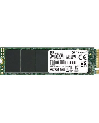 TRANSCEND 1TB SSD internal M.2 2280 PCIe Gen3x4 NVMe TLC DRAM-less