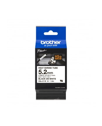 BROTHER Heat Shrink Tube Black on White 5.2mm nr 1