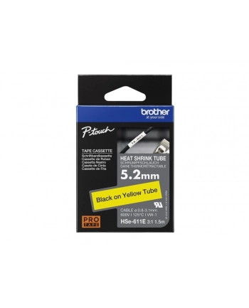 BROTHER Heat Shrink Tube Black on Yellow 5.2mm nr 2