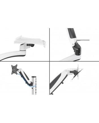 DIGITUS Workstation Monitor Keyboard Mouse Wall Mount 32inch 8kg VESA 75x75/100x100 Kolor: BIAŁY/Kolor: CZARNY