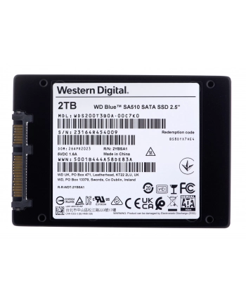 western digital WD Blue SA510 SSD 2TB SATA III 6Gb/s cased 2.5inch 7mm internal single-packed nr 1