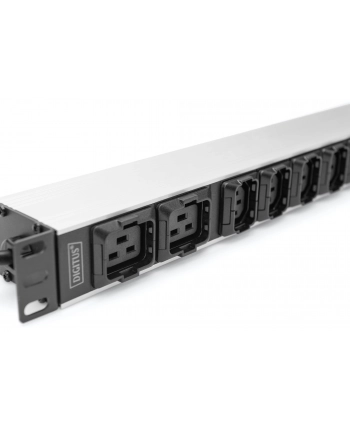 DIGITUS Listwa zasilająca aluminiowa 10 gniazd przewód zasilający 2m wtyczka IEC C20 8x C13 2x C19 16A 230VAC 50/60Hz nr 2