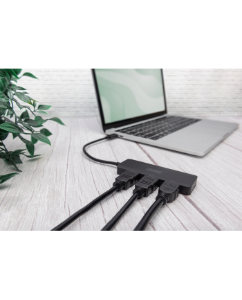 DIGITUS USB-C - 3x HDMI MST Video Splitter DP 1.4 HDMI 2.0 4K/60Hz