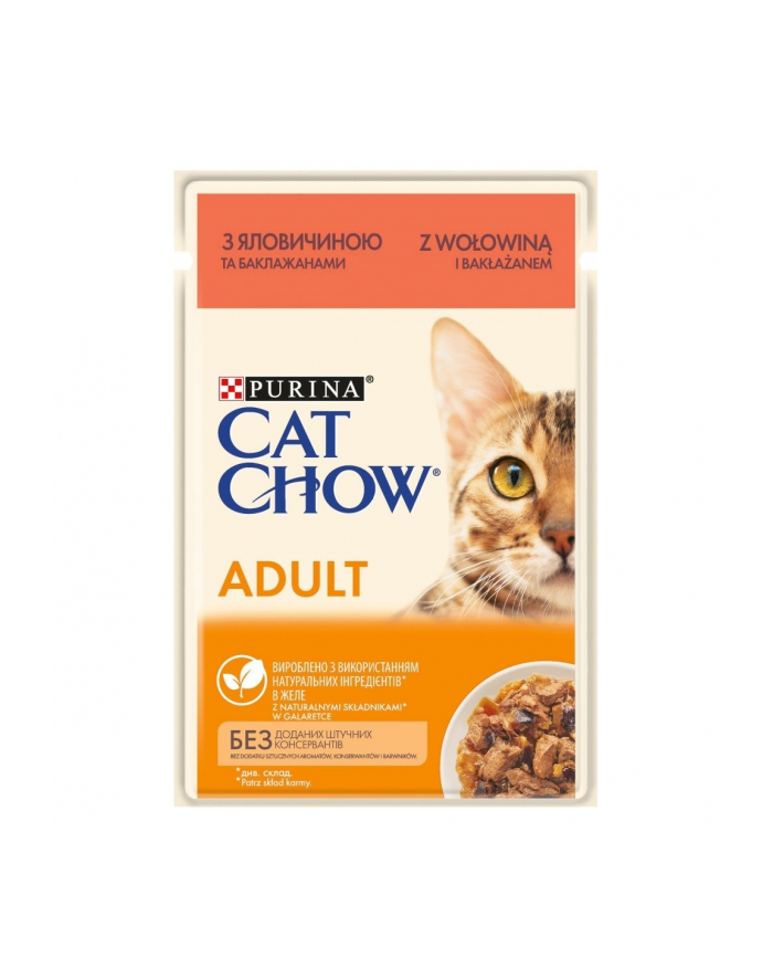 purina nestle CAT CHOW ADULT GiJ Wołowina'amp;Bakłażan galaretka 85g główny