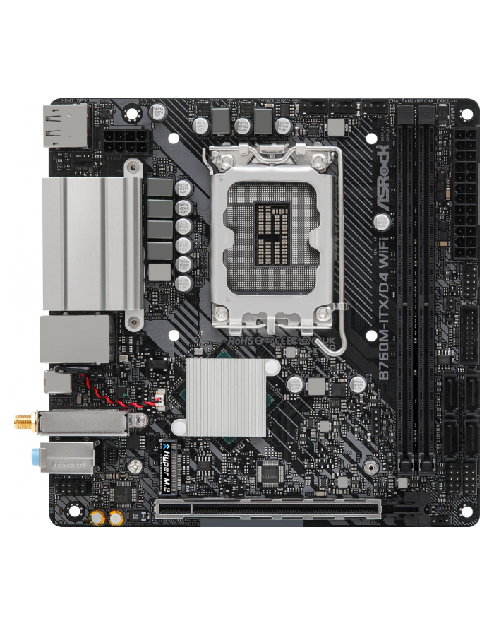ASROCK B760M-ITX/D4 WIFI ITX 2xDDR4 1xPCIe 4.0 x16 LAN 1Gb/s Wi-Fi 6e+BT główny