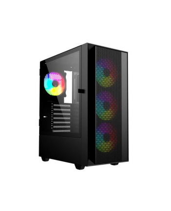 GEMBIRD OBUDOWA FORNAX 4000 MIDI-TOWER (2X USB 30, 1X USB 20, HD AUDIO, SZKLANY PANEL BOCZNY, PODŚWIETLENIE ARGB) CZARNA
