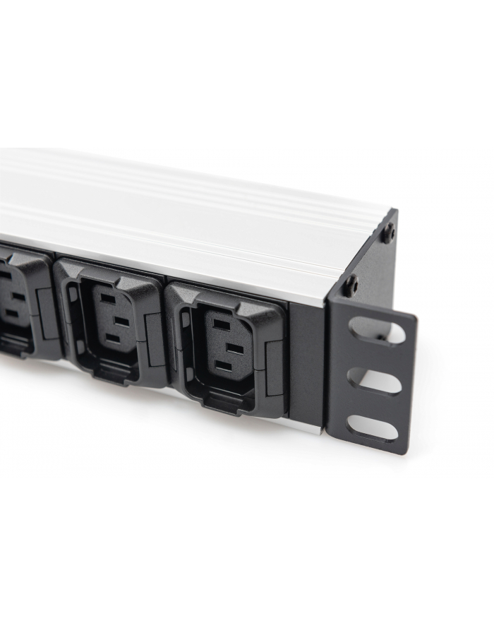 DIGITUS Listwa zasilająca aluminiowa 10 gniazd przewód zasilający 2m wtyczka IEC C20 8x C13 2x C19 16A 230VAC 50/60Hz główny