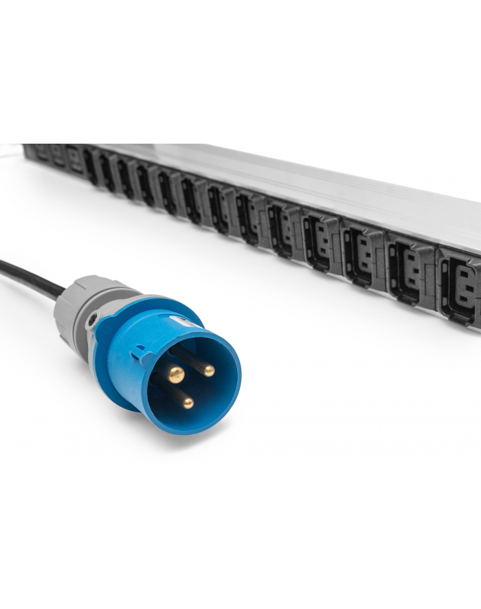 DIGITUS IT BASIC PDU Vertical 16A 24 x C13 3 x C19 1-phase 3m cable IEC309 16A plug główny