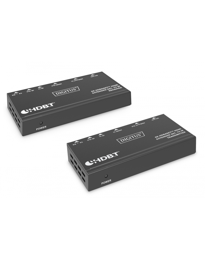 DIGITUS 4K HDBaseT Extender Set 70m PoC RS232 IR Kolor: CZARNY główny