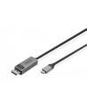 DIGITUS 8K 30Hz. USB Type C to DP adapter cable HBR3 Alu Housing Black 3m - nr 22