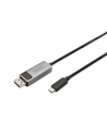 DIGITUS 8K 30Hz. USB Type C to DP adapter cable HBR3 Alu Housing Black 3m - nr 3