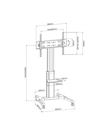techly Stojak mobilny LCD/LED 50-92cali, 70kg, z półką nr 2