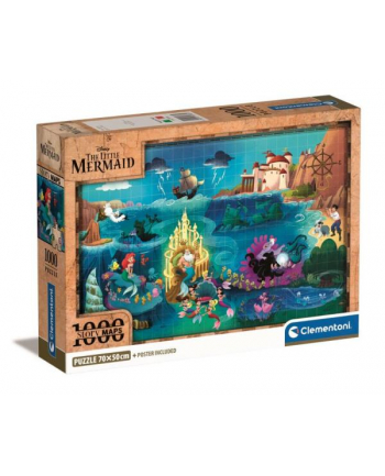 Clementoni Puzzle 1000el Compact Disney Maps Little mermaid. Mała Syrenka 39783