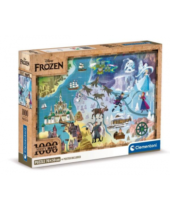 Clementoni Puzzle 1000el Compact Disney Maps Frozen. Kraina Lodu 39784
