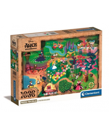 Clementoni Puzzle 1000el Compact Disney Maps Alicja w Krainie Czarów 39785