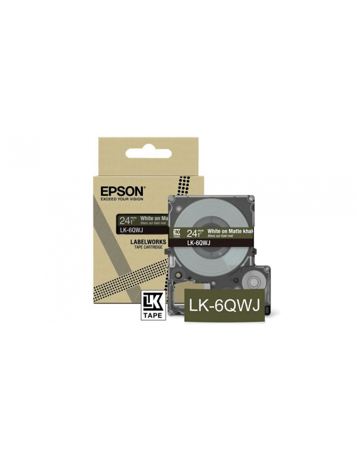 EPSON Matte Tape Khaki/White 24mm 8m LK-6QWJ główny