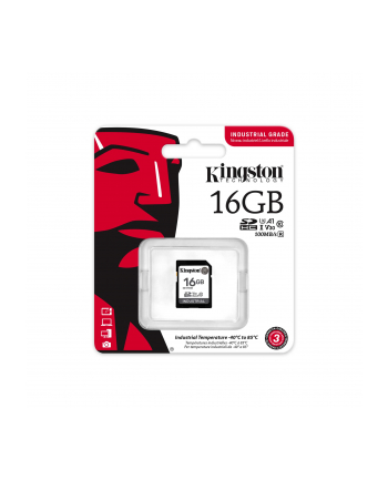 KINGSTON 16GB SDHC Industrial -40C to 85C C10 UHS-I U3 V30 A1 pSLC