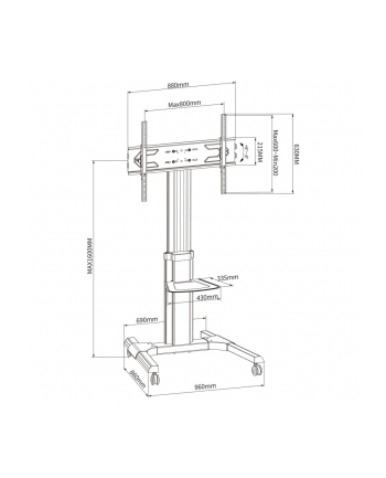 techly Stojak mobilny LCD/LED 50-92cali, 70kg, z półką