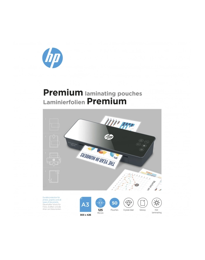 hewlett-packard HP Folia laminacyjna PREMIUM A3 125 mic, 50 szt główny