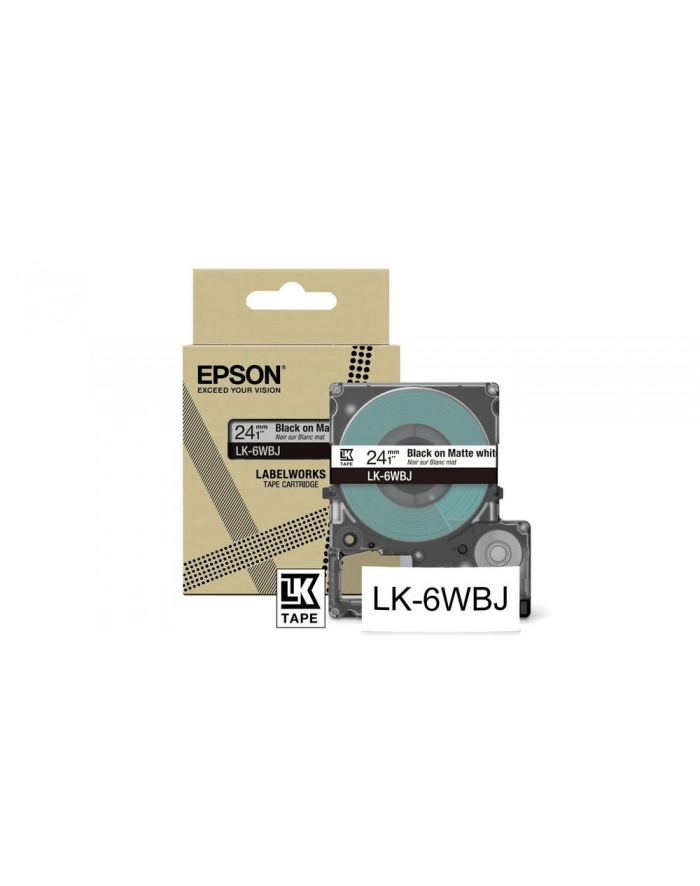 EPSON Matte Tape White/Black 24mm 8m LK-6WBJ główny