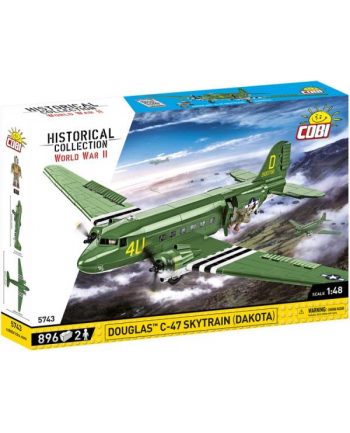 COBI 5743 Historical Collection WWII Samolot transportowy Douglas C-47 Skytrain (Dakota) 896 klocków