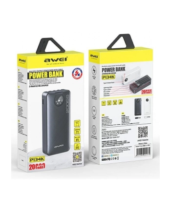 awei Powerbank 20000mAh P134K komplet kabli