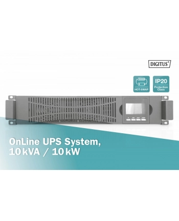 digitus Zasilacz awaryjny UPS Online Rack 19'/Tower, 10kVA/10kW, 2U, bez baterii (moduł baterii DN-170108) nr 2