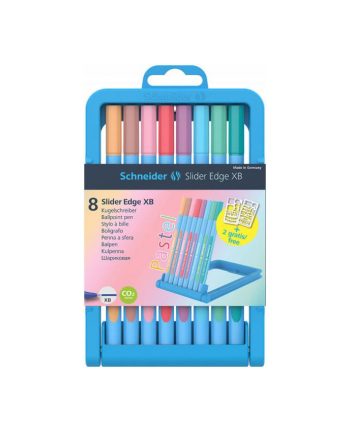 pbs connect Długopisy w etui SCHNEID-ER Slider Edge Pastel, XB, 8 kolorów