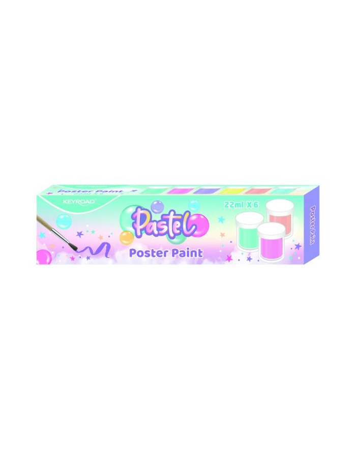 pbs connect Farby plakatowe KEYROAD 6x22ml pastel pędzelek gratis główny