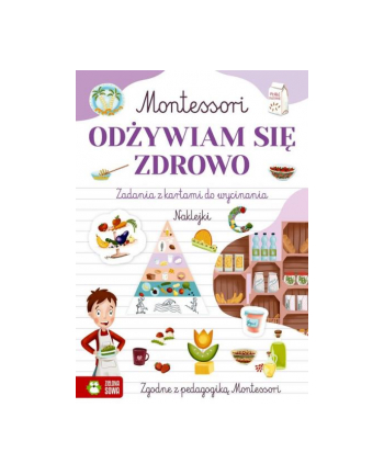 zielona sowa Książeczka Montessori. Odżywiam się zdrowo