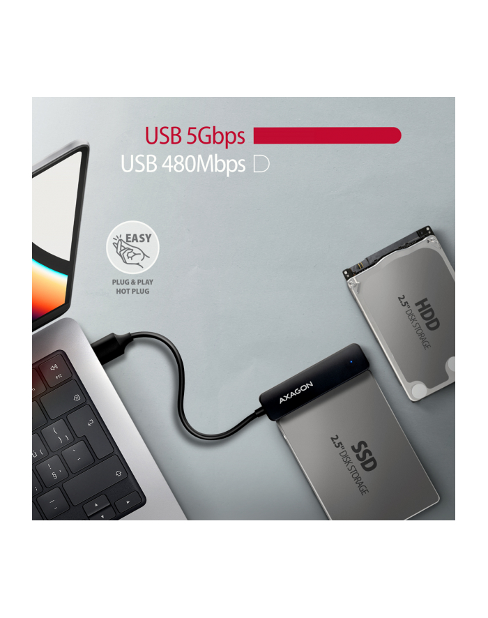 axagon ADSA-FP2A Adapter USB-A 5Gbps SATA 6G 2.5' HDD/SSD FASTPort2 główny