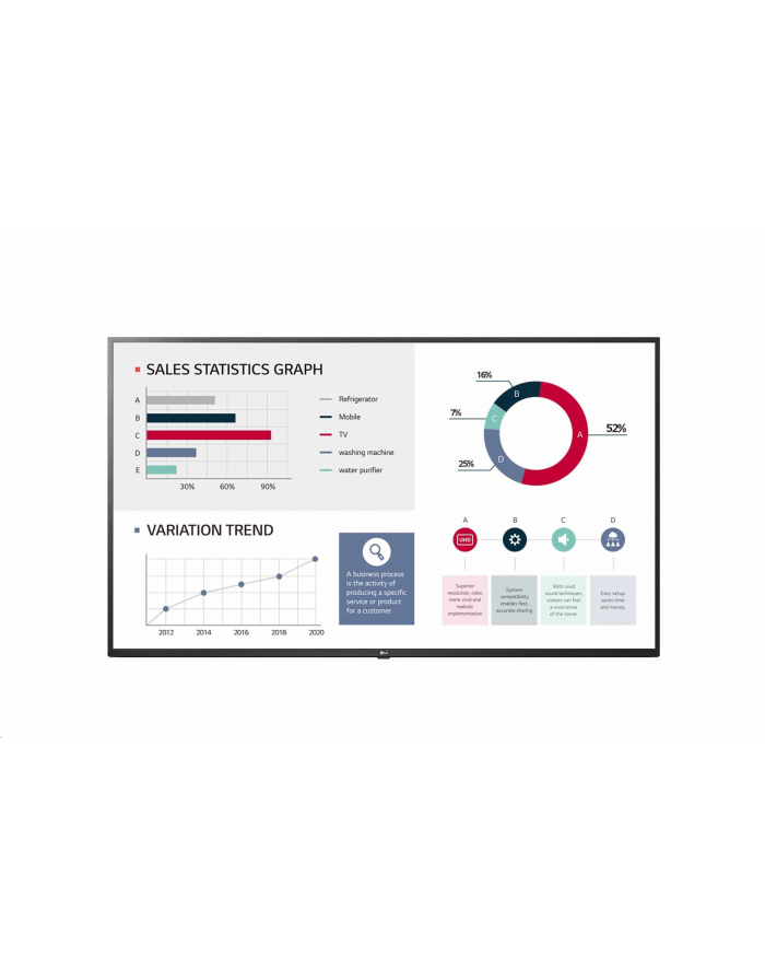 lg electronics Monitor wielkoformatowy 50 cali 50UL3J 400cd/m2 UHD IPS 16/7 główny