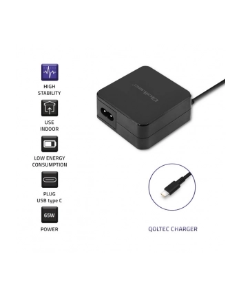 qoltec Zasilacz sieciowy 65W | 5-20.3V | 2-3.25A | USB typ C | PD nr 2