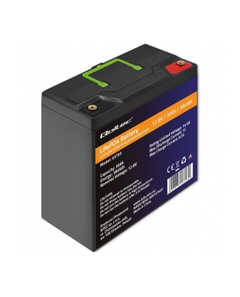 qoltec Akumulator LiFePO4 Litowo-Żelazowo-Fosforanowy | 12.8V | 30Ah |  384Wh | BMS nr 2
