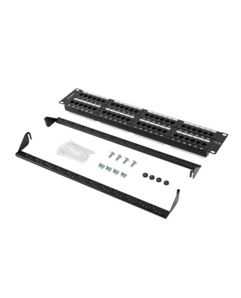 LANBERG Patch panel 48port 2U 19inch kat.5e UTP czarny