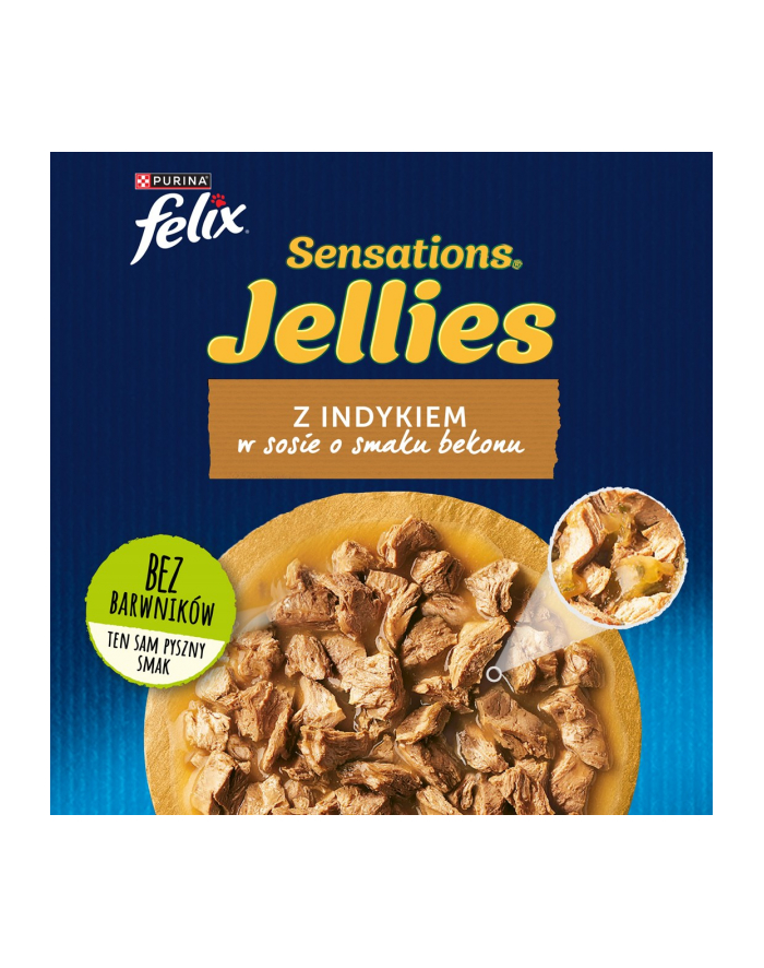 purina nestle Karma Felix Sensations indyk w sosie bekonowym 85g główny