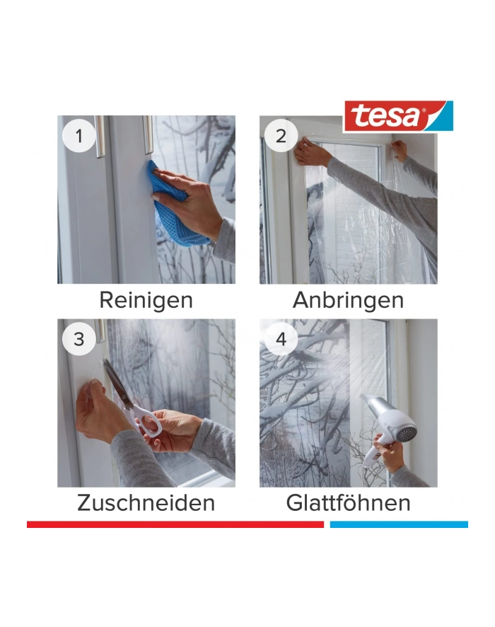 Tesa tesamoll Thermo Cover, window insulating film, insulation (transparent, 4 meters x 1.5 meters) główny