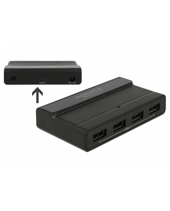 DeLOCK External USB 3.2 Gen 2 4 PortHub 10Gbps, USB Hub (Kolor: CZARNY) nr 1