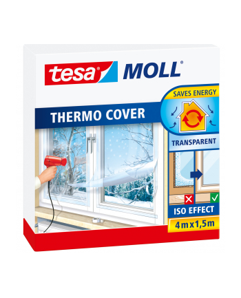 Tesa tesamoll Thermo Cover, window insulating film, insulation (transparent, 4 meters x 1.5 meters)