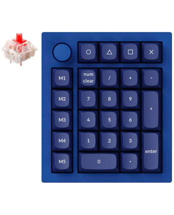 Keychron Q0+, numeric keypad (blue, Gateron G Pro Red, hot swappable, aluminum frame, RGB, knob)