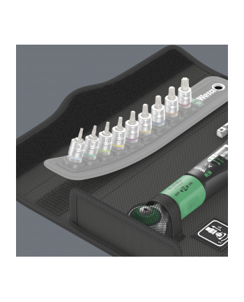 Wera Safe-Torque A 1 Imperial Set 1, 10 pieces, torque wrench (Kolor: CZARNY/green, 1/4'' square, 2-12 Nm)